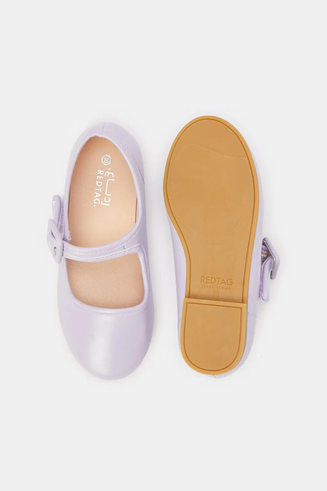 Girls Lilac Velcro Strap Ballerina
