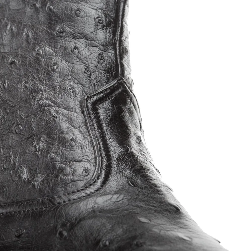 Handmade Custom Exotic Ostrich Straight-Heel Zipper Boots