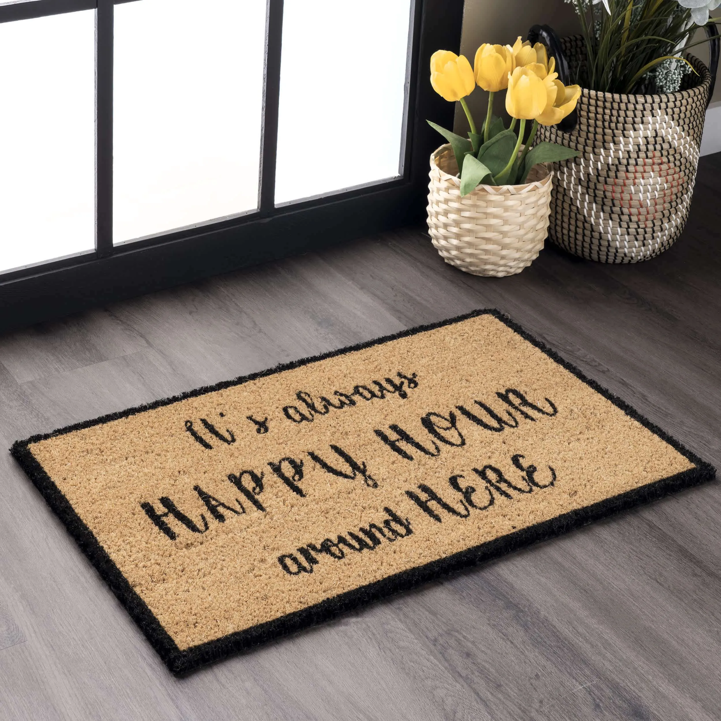 Happy Hour Coir Doormat