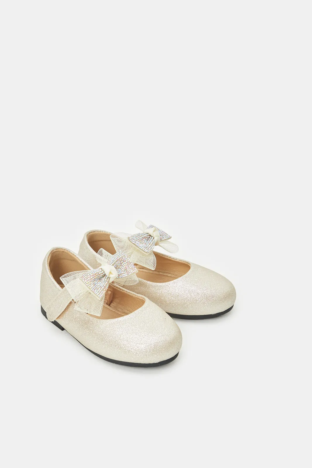 Infant Girls Pink Bow Ballerinas