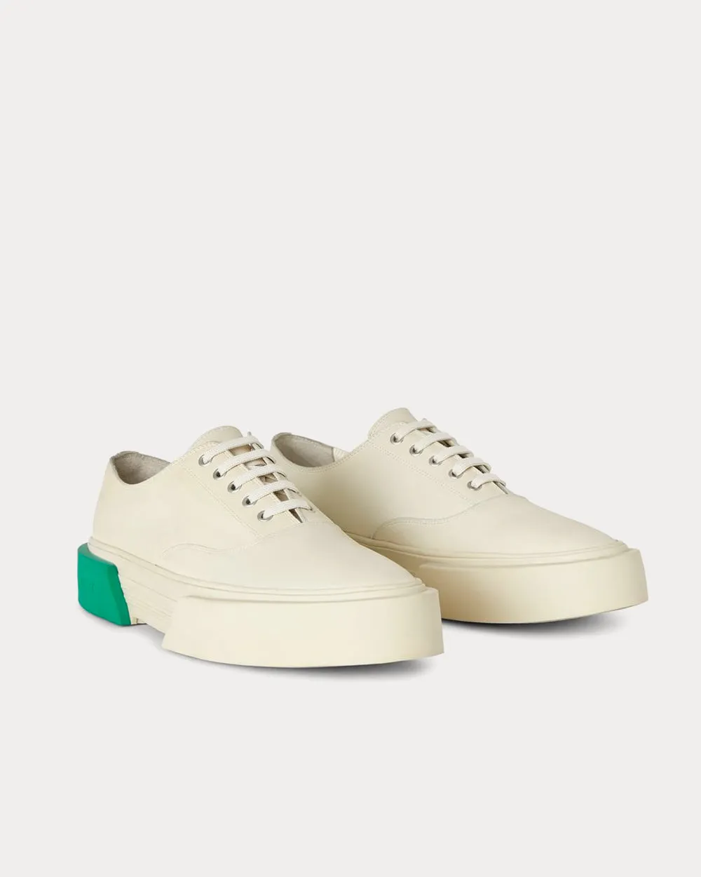 Inflate Plimsole Natural White / Green Low Top Sneakers