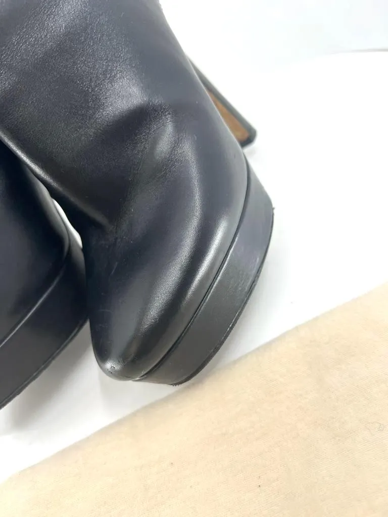 JIMMY CHOO MAGIC LEATHER PLATFORM ANKLE BOOTS
