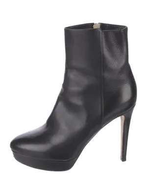 JIMMY CHOO MAGIC LEATHER PLATFORM ANKLE BOOTS