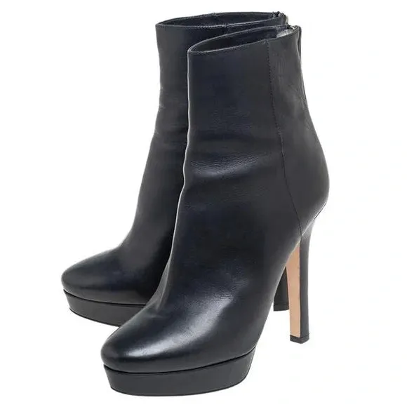 JIMMY CHOO MAGIC LEATHER PLATFORM ANKLE BOOTS