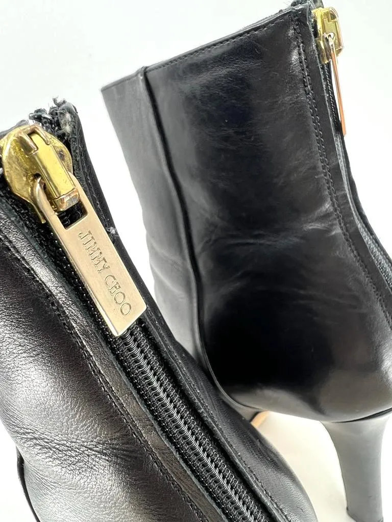JIMMY CHOO MAGIC LEATHER PLATFORM ANKLE BOOTS
