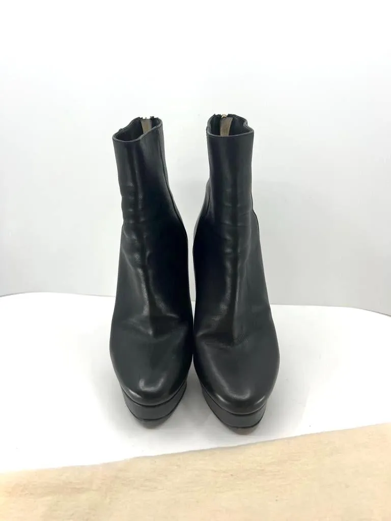 JIMMY CHOO MAGIC LEATHER PLATFORM ANKLE BOOTS
