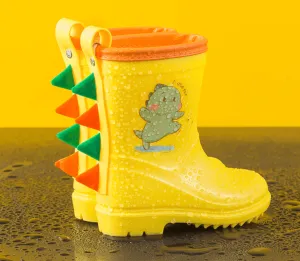 Kids Gumboots (1-6 years) - Dinosaur in Yellow