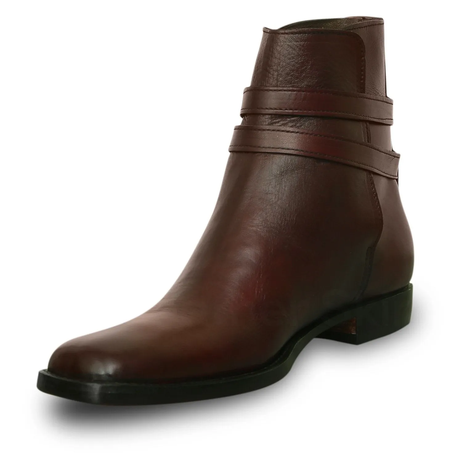Men Burgundy Jodhpurs Ankle Genuine Leather Boots