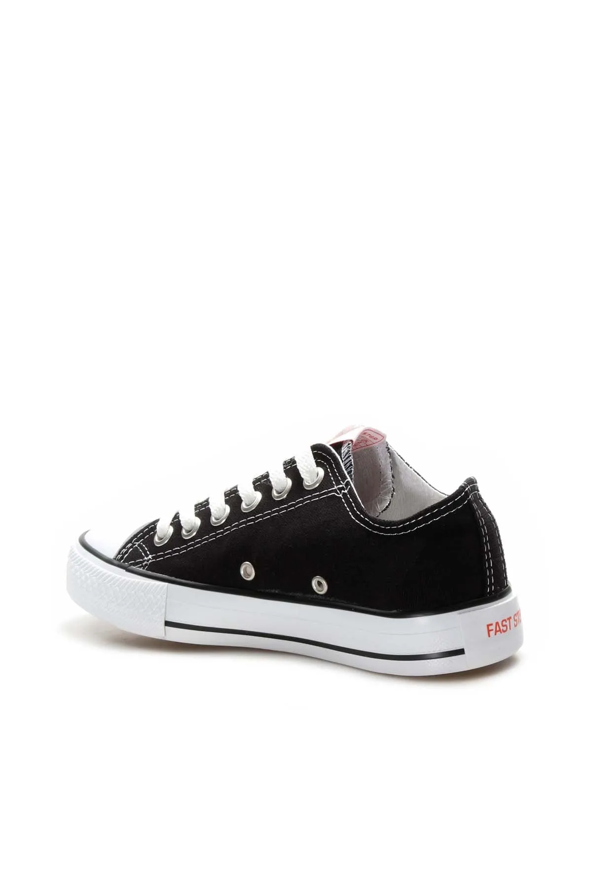 Men's Black Canvas Low-Top Sneakers with White Laces - Wessi