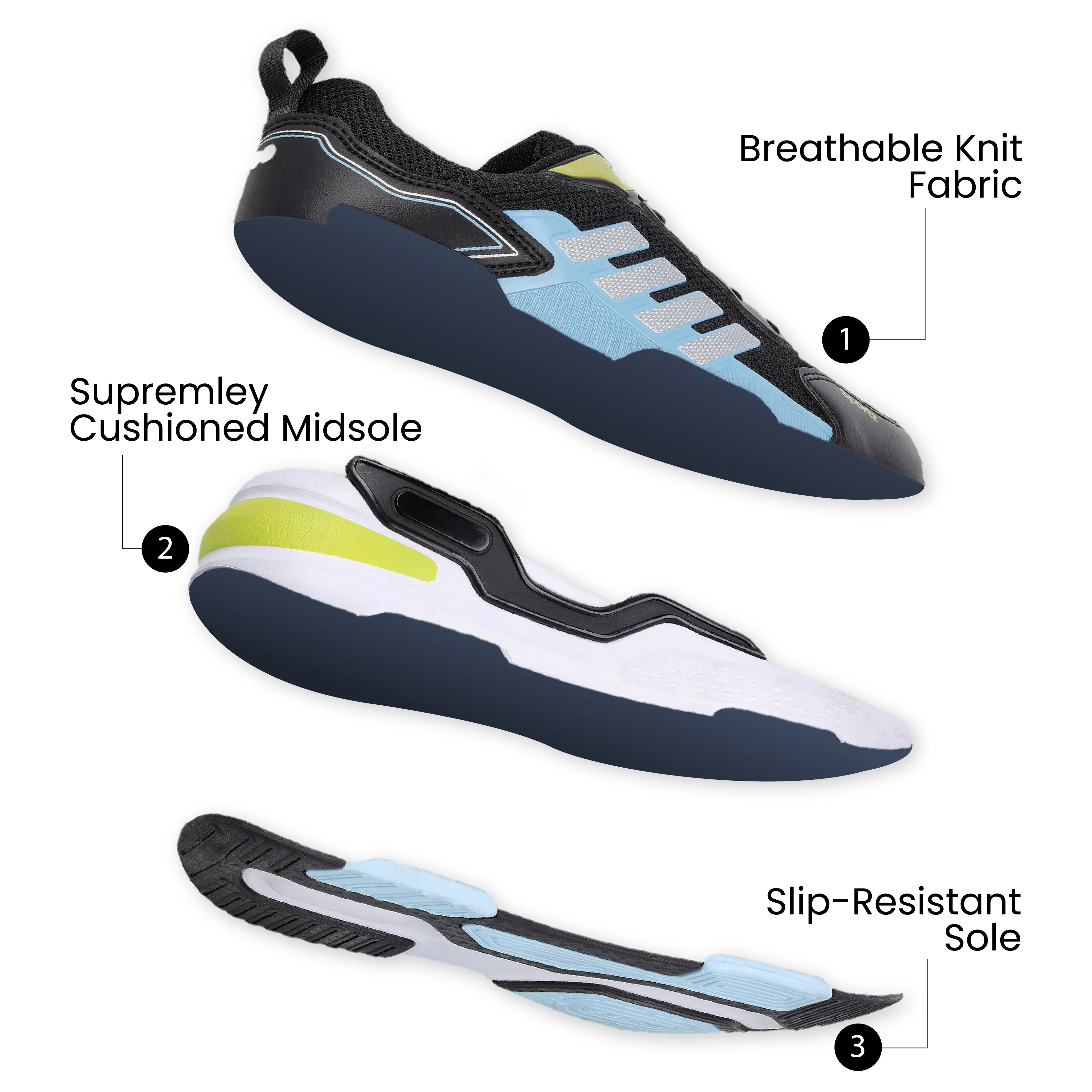 Men's Lace-up Sports Shoe - WS9135 Navy Blue