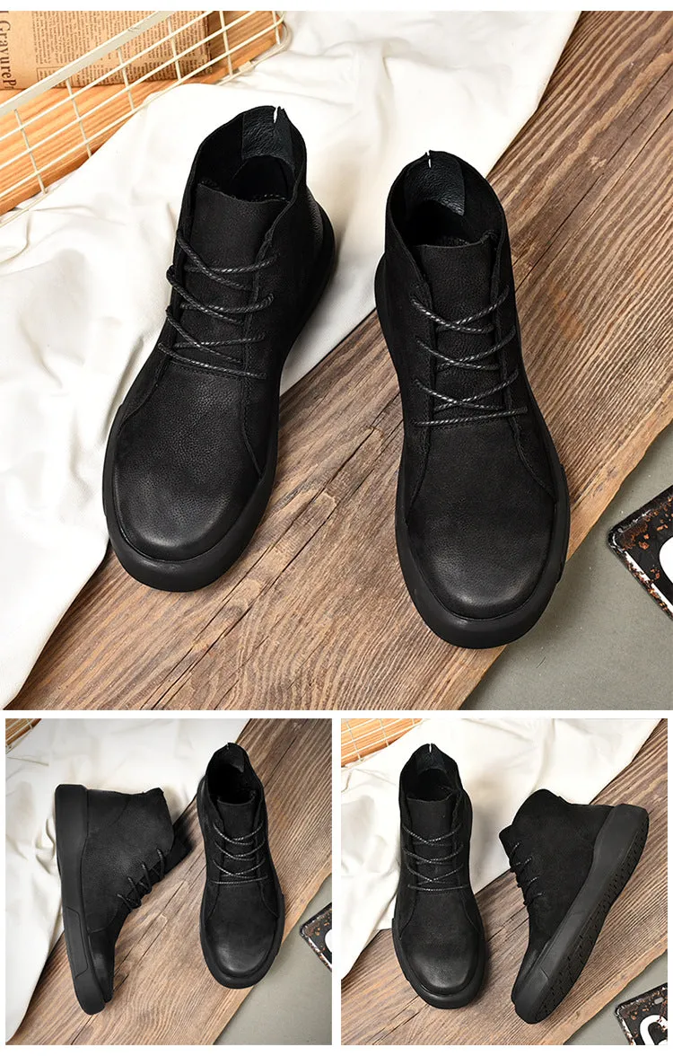 Men's Plush Leather Fashion Outdoor Boots