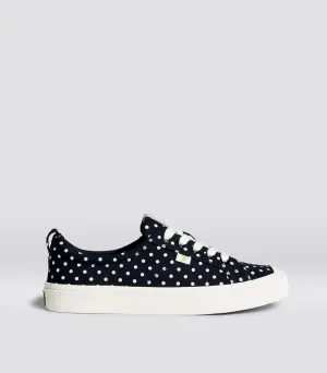 OCA Low Black Canvas White Polka Dots Sneaker Women
