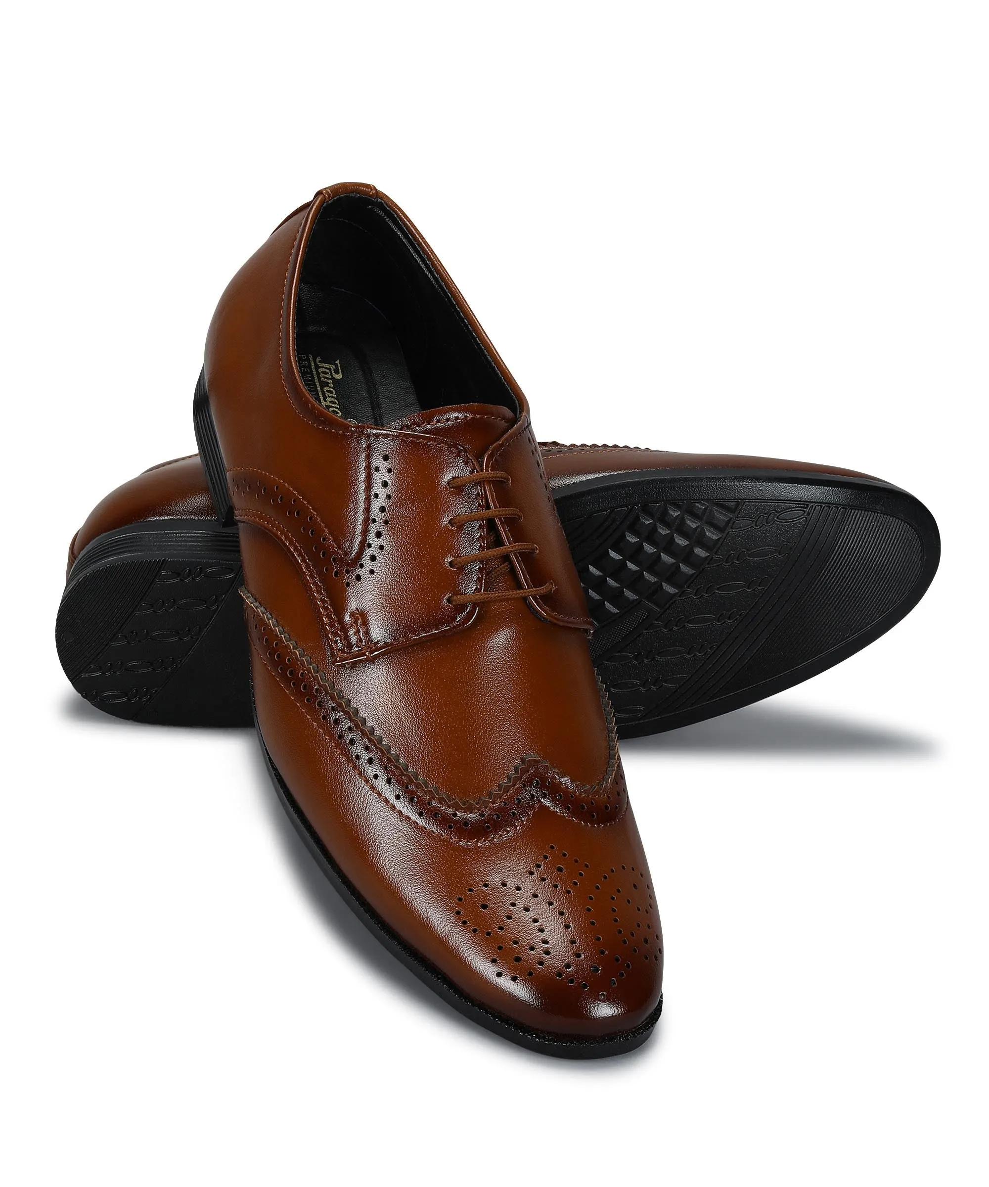 Paragon Men's Tan Formal Shoes| Trendy, Durable & Sturdy for Outdoor Wear