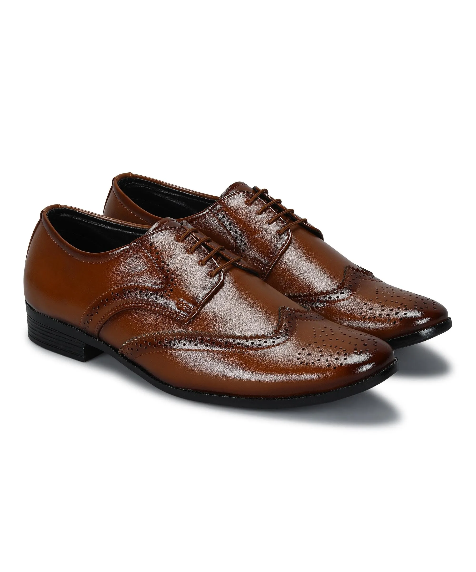 Paragon Men's Tan Formal Shoes| Trendy, Durable & Sturdy for Outdoor Wear