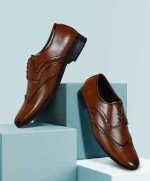 Paragon Men's Tan Formal Shoes| Trendy, Durable & Sturdy for Outdoor Wear