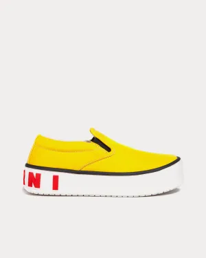 Paw Canvas Yellow Slip On Sneakers