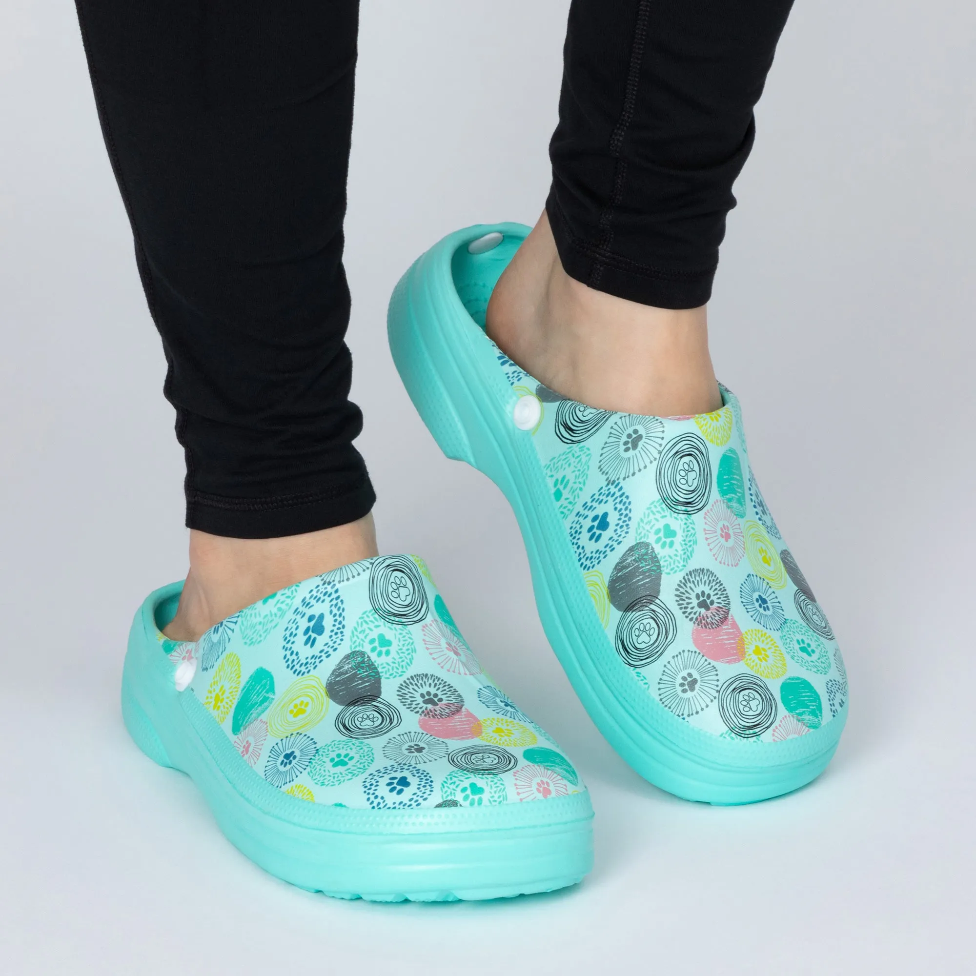 Paw Print Indoor/Outdoor Clog Slipper Shoes