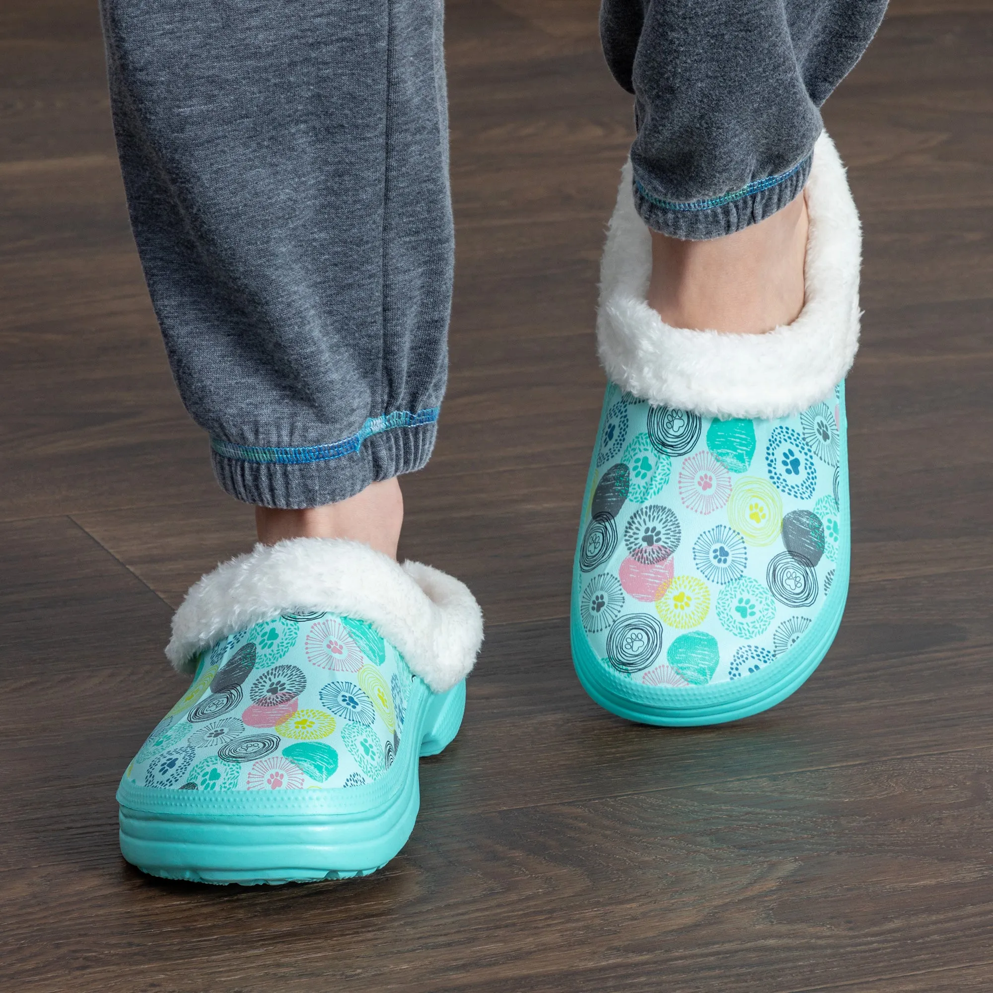 Paw Print Indoor/Outdoor Clog Slipper Shoes