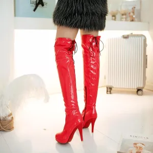 Platform Over Knee High Heel Boots