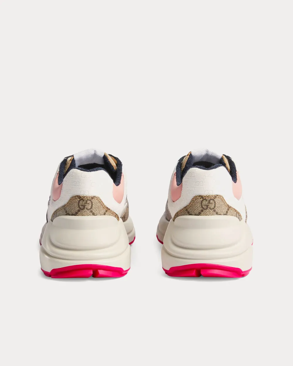 Rhyton Beige / Ebony / Pink Low Top Sneakers