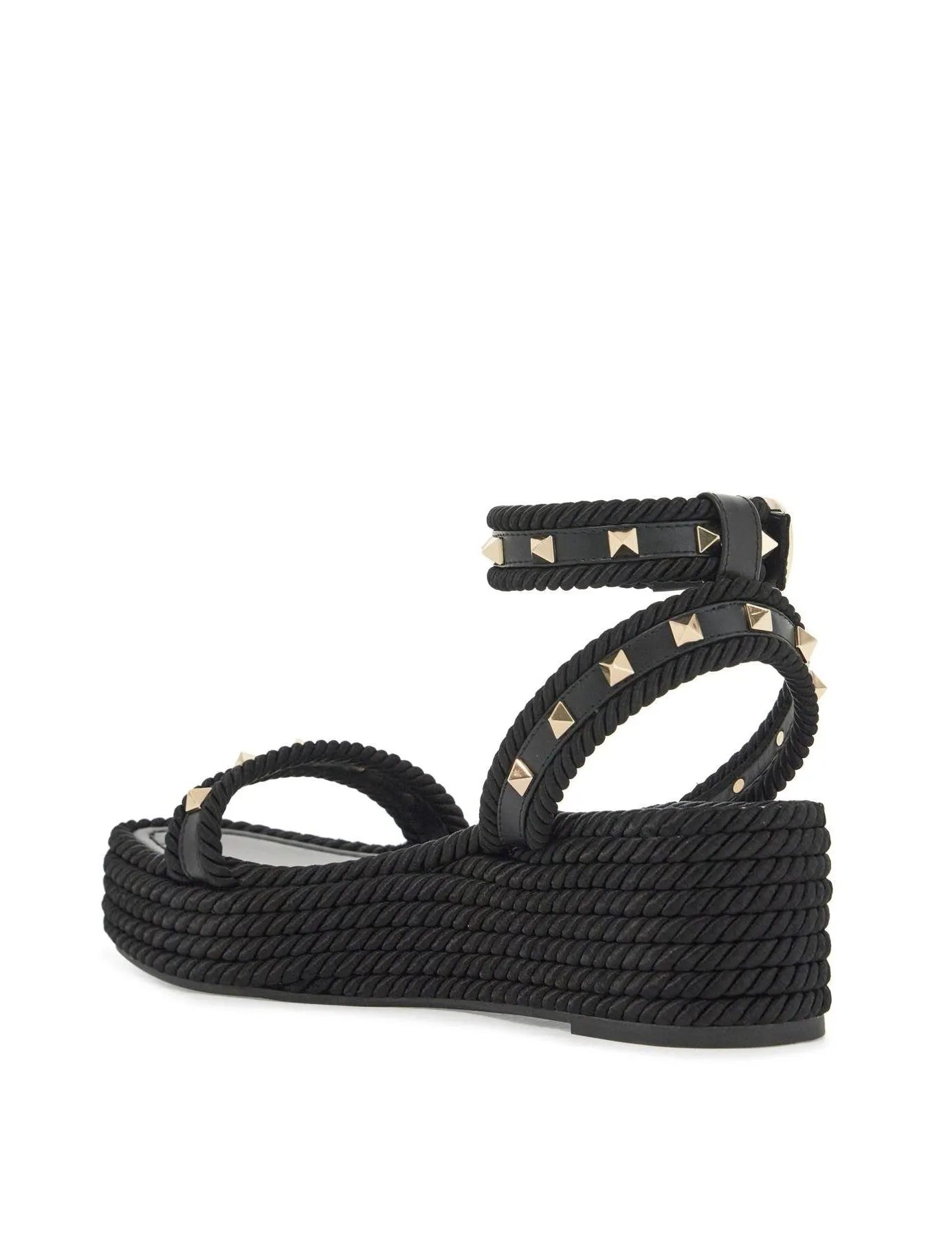 Rockstud Flatform Sandals - Leather Footwear