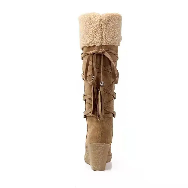 Round Toe Wedges Boots