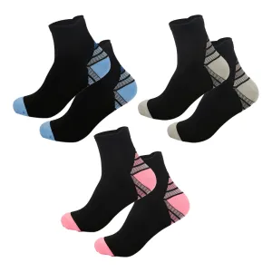 Set of 3 Pairs of Compression Socks Foot Sleeve Ankle Support Socks Style 1