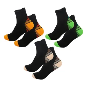 Set of 3 Pairs of Compression Socks Foot Sleeve Ankle Support Socks Style 2