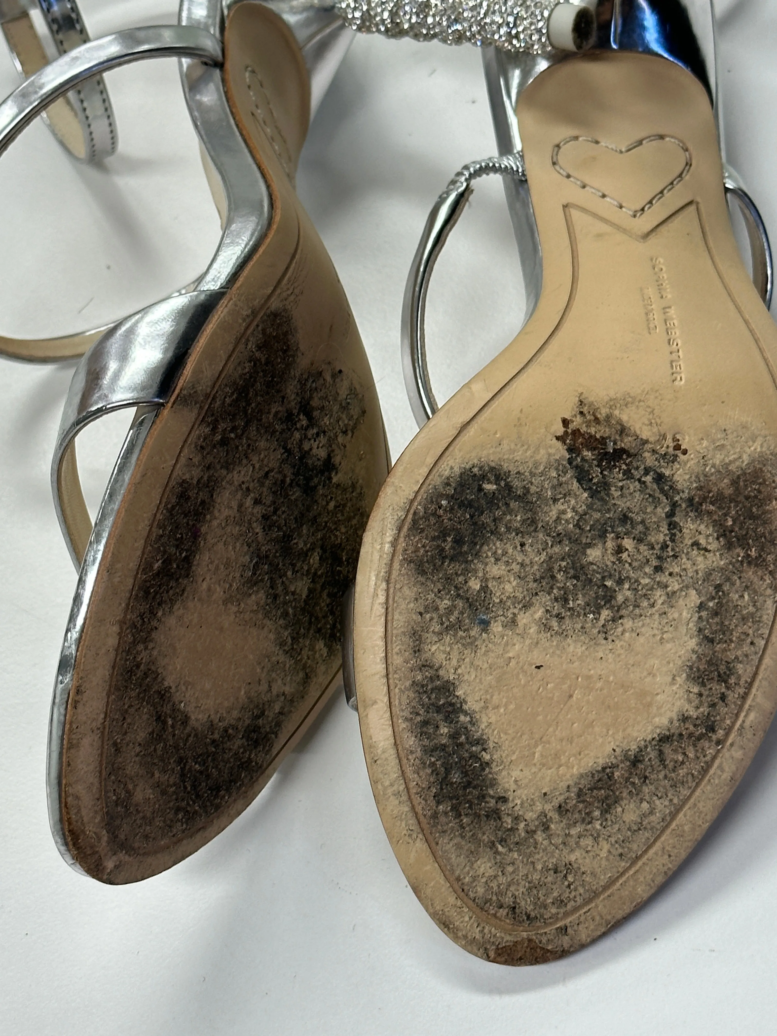Silver Rosalind Crystal Mid Heel Sandal