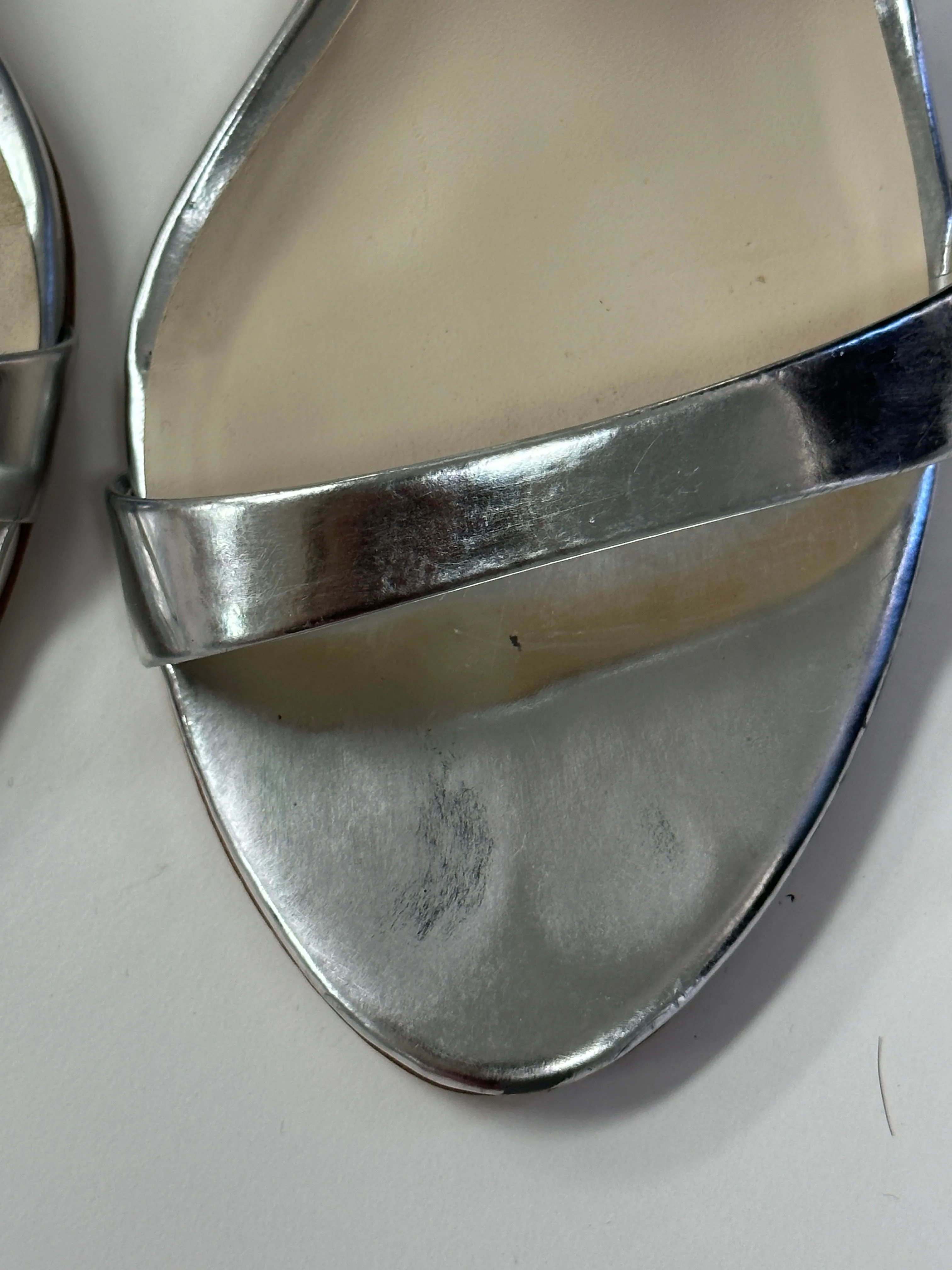 Silver Rosalind Crystal Mid Heel Sandal