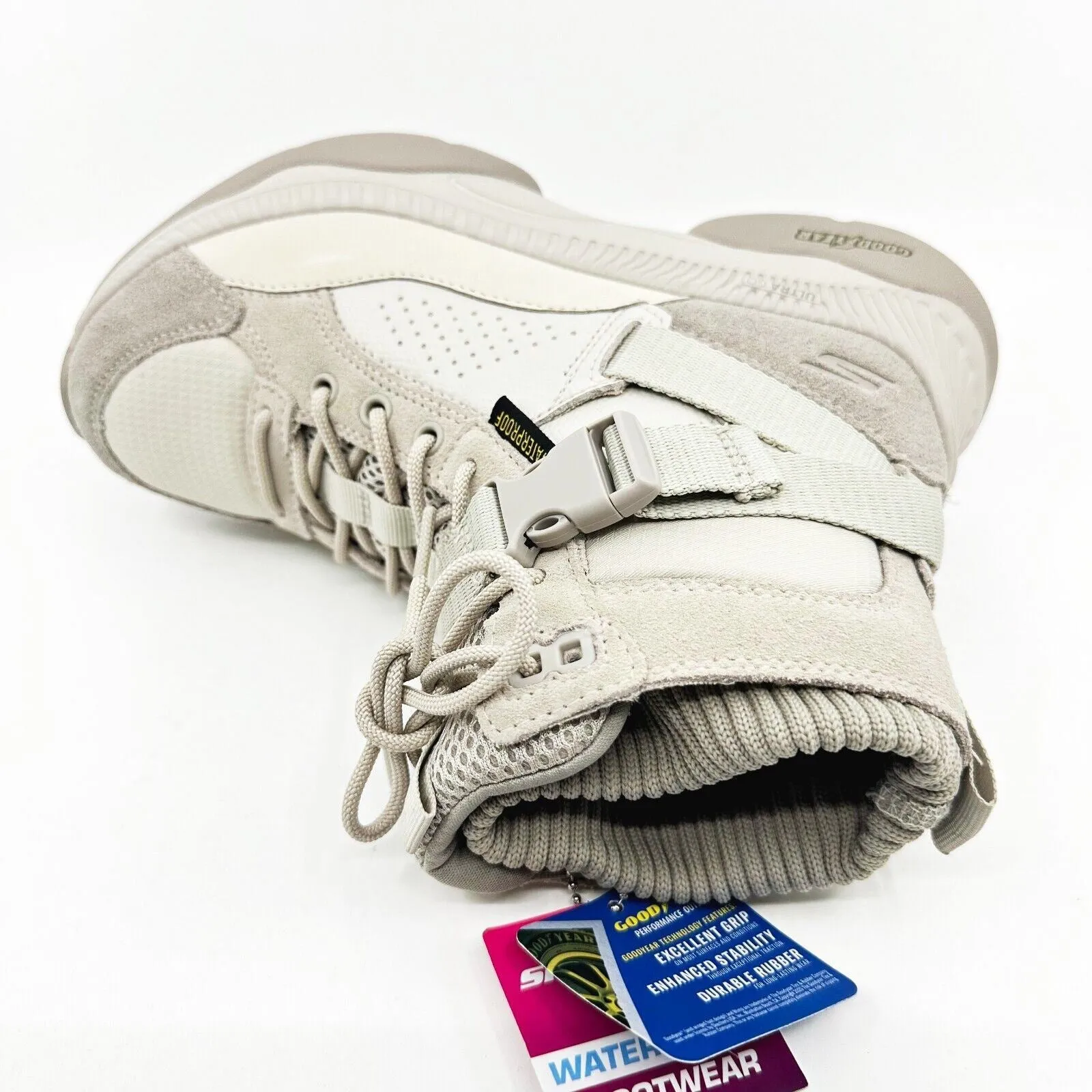 Skechers On The Go Tempo Highland Natural Womens Waterproof Combat Boots