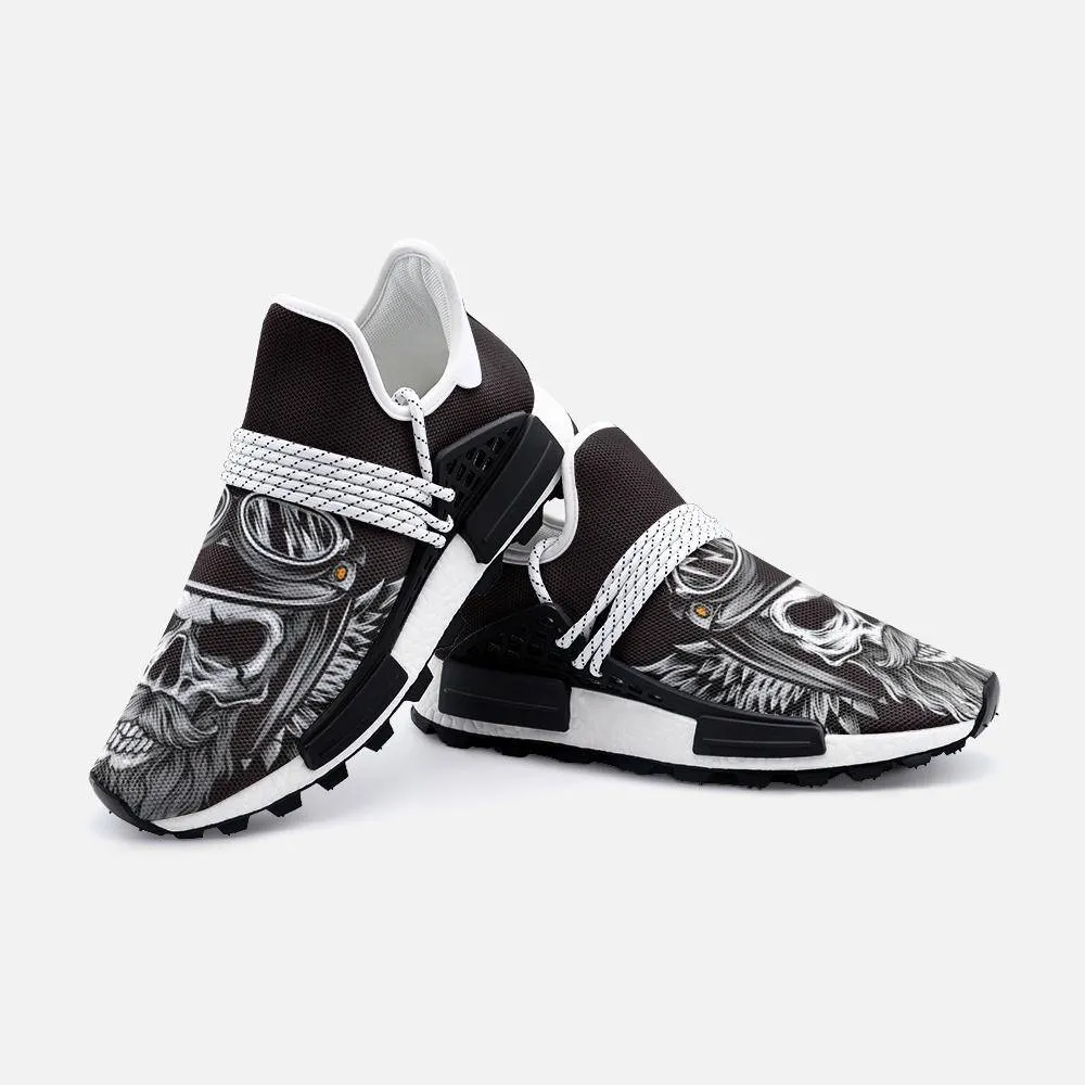 Skull biker with wing Unisex Lightweight Custom shoes
