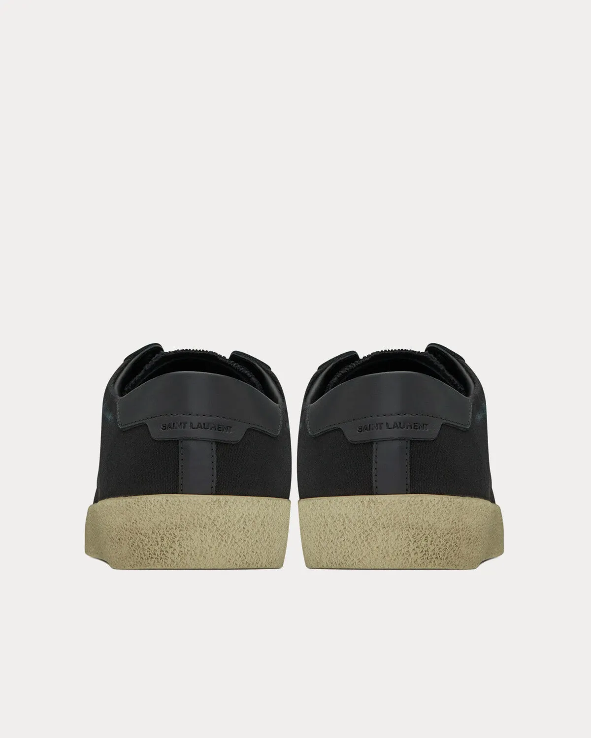 SL/06 Court Classic Embroidered Canvas & Smooth Leather Black Low Top Sneakers