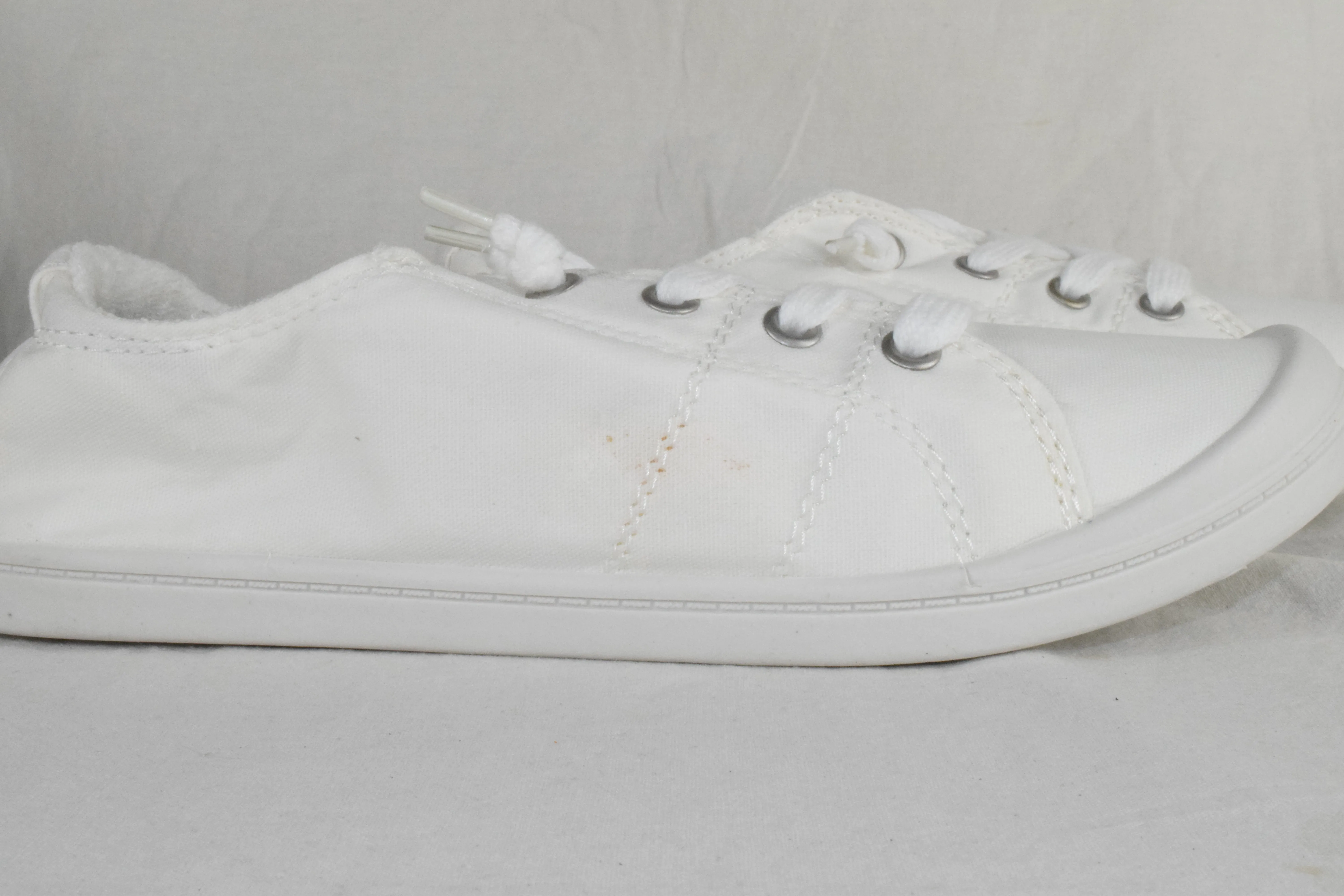 Soda Flat Women Shoes Linen Canvas Slip On Sneakers Lace Up All White 8 Zig D10