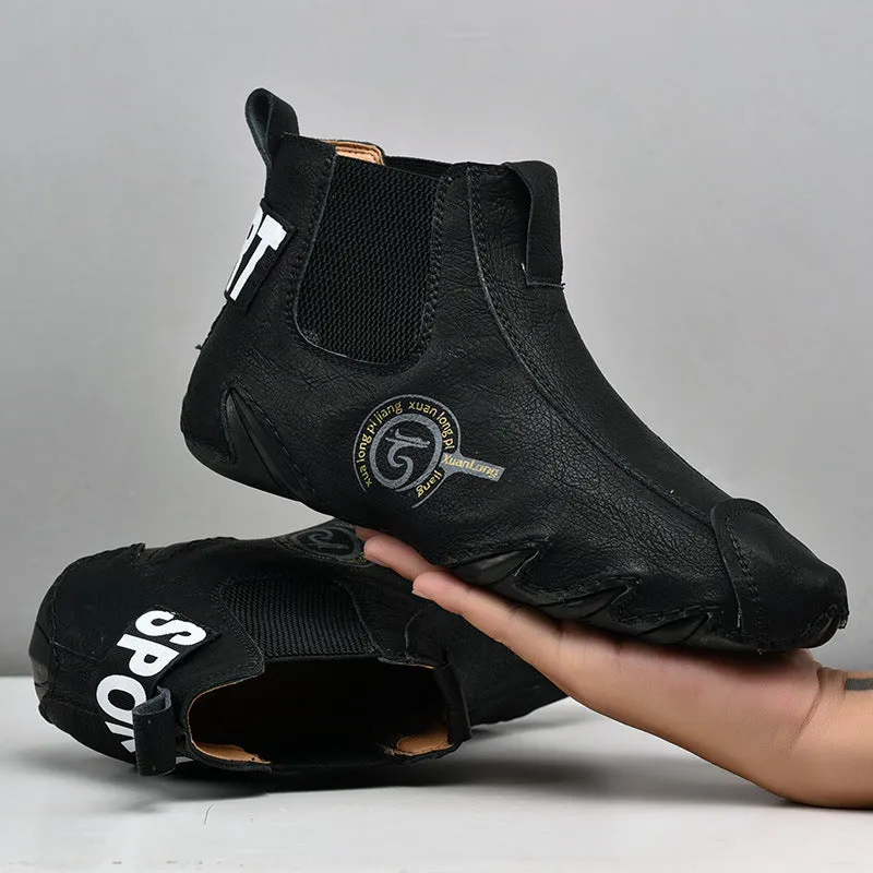 Soft genuine leather ankle boots for men - comfort and style