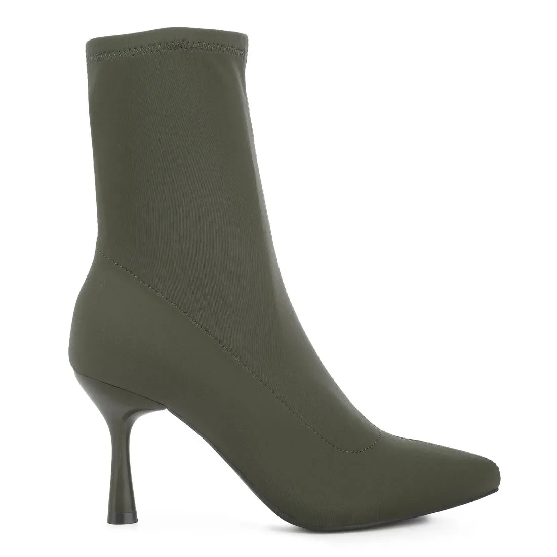Solid Mid Heel Sock Boots