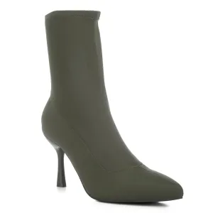 Solid Mid Heel Sock Boots