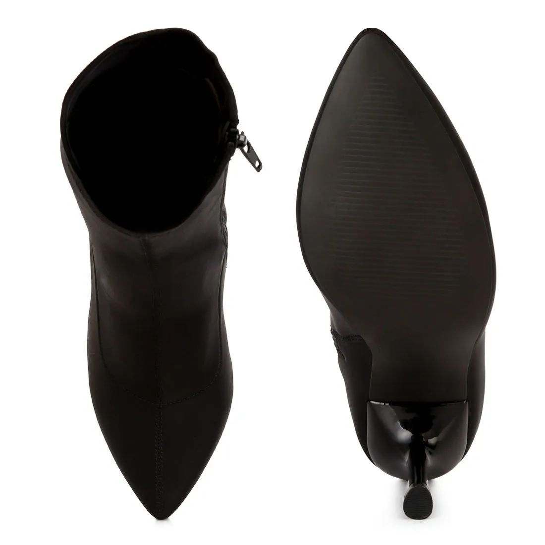 Solid Mid Heel Sock Boots
