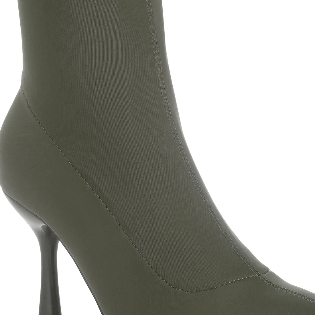 Solid Mid Heel Sock Boots