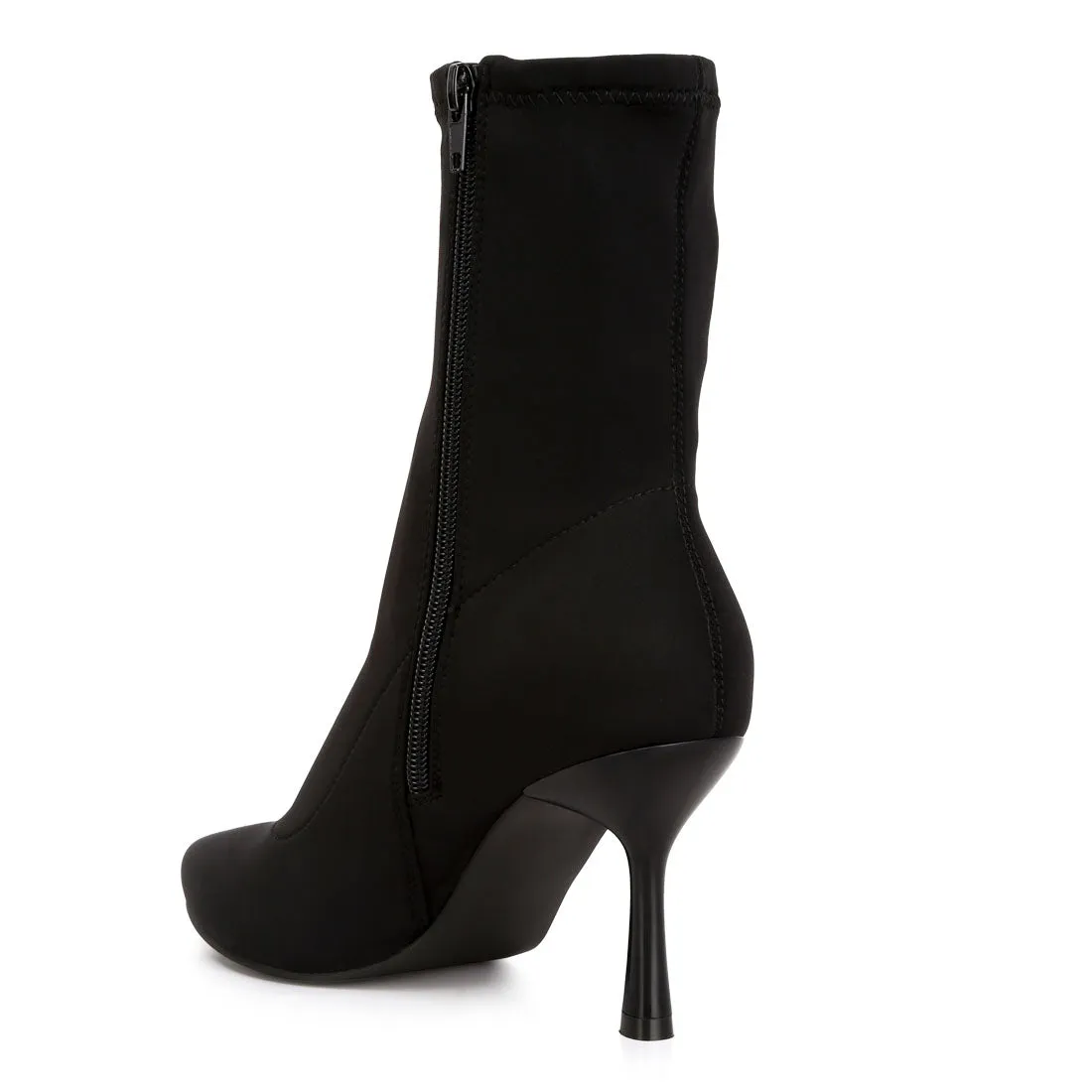 Solid Mid Heel Sock Boots