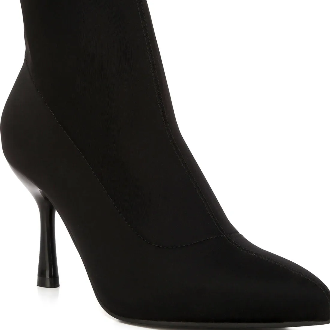 Solid Mid Heel Sock Boots
