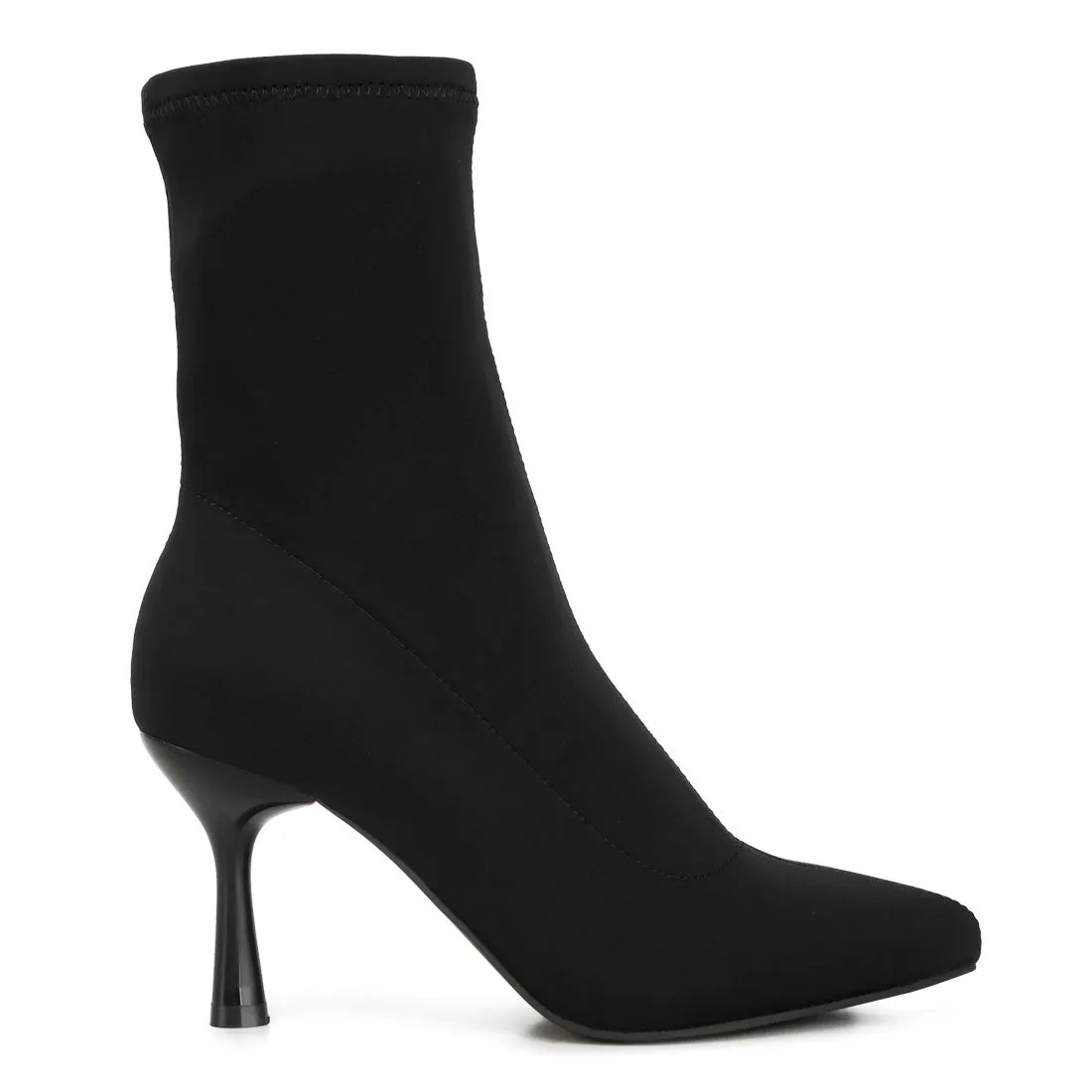 Solid Mid Heel Sock Boots