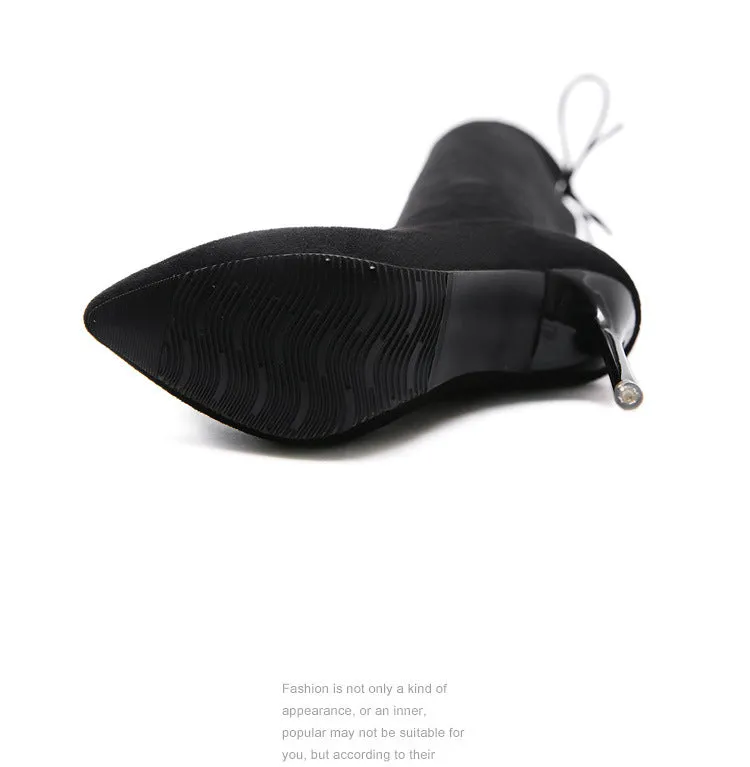 Super High Heel Thin Heel Pointed Knee Women's Boots