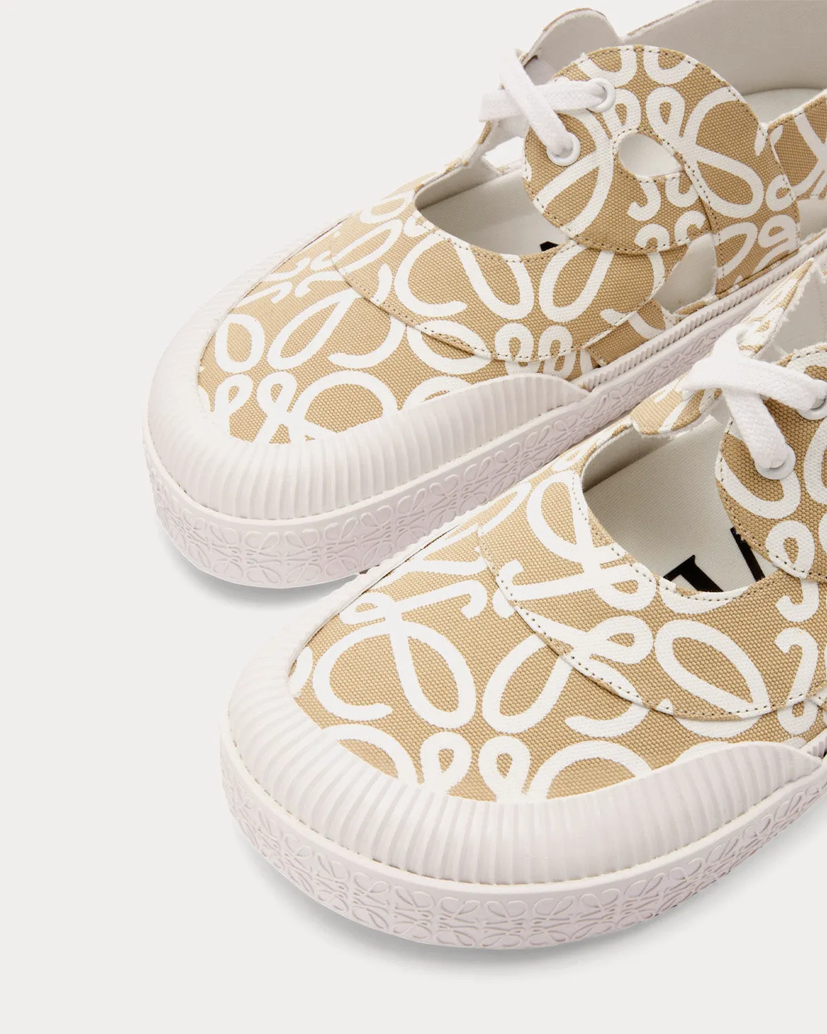 Terra Vulca Lace-Up Canvas Oat Milk Low Top Sneakers