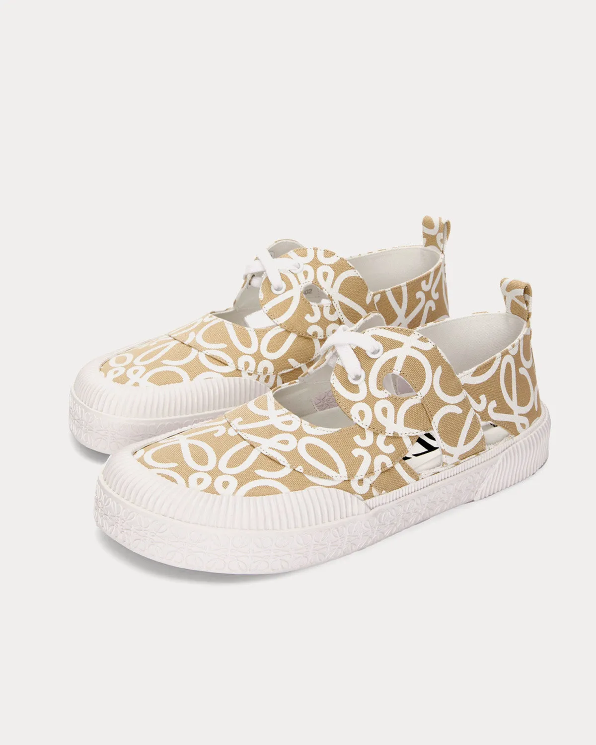 Terra Vulca Lace-Up Canvas Oat Milk Low Top Sneakers