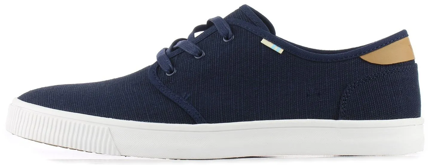 Toms Carlo Navy Tan White Mens Canvas Trainers