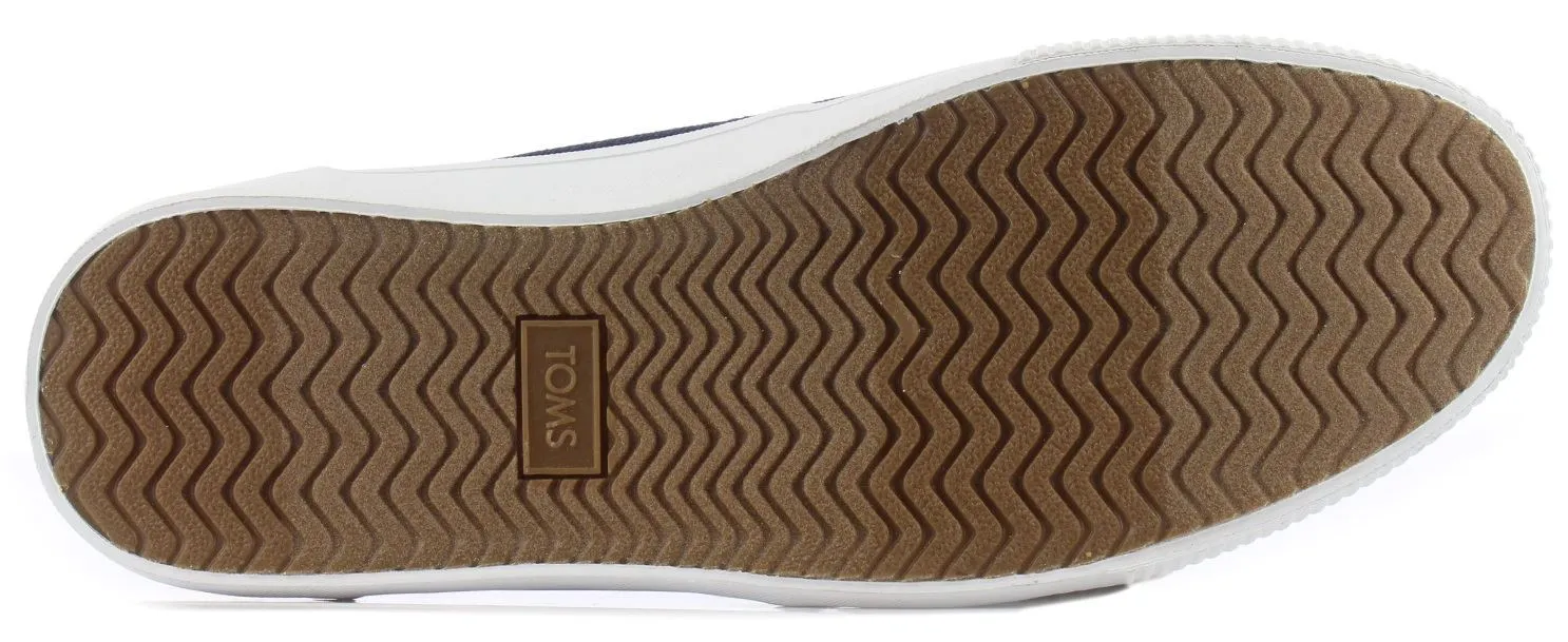 Toms Carlo Navy Tan White Mens Canvas Trainers