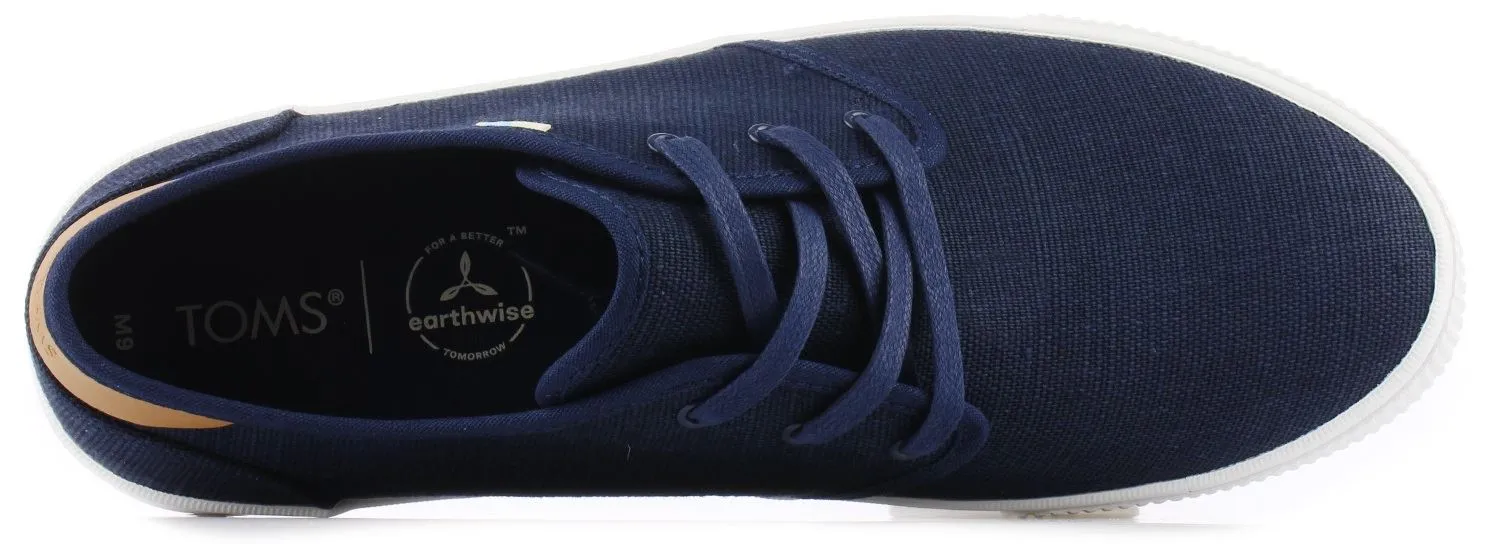 Toms Carlo Navy Tan White Mens Canvas Trainers