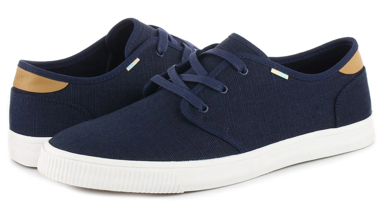 Toms Carlo Navy Tan White Mens Canvas Trainers