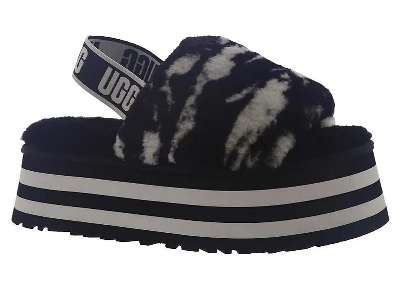 UGG Women's Disco Marble Slide Slipper, Black